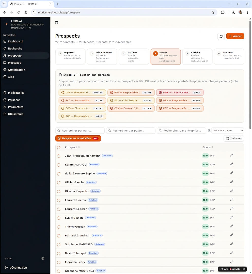 Moricette-AI — Scoring & enrichissement